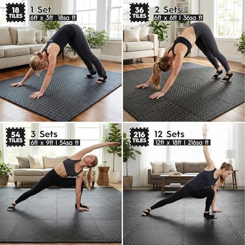 18 Pcs EVA Foam Floor Tiles, Puzzle Exercise Mat Set - Image 4