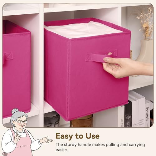 GRANNY SAYS 11 Inch Cube Storage Bin, Cube Organizer Bins, Rose Red - Image 5