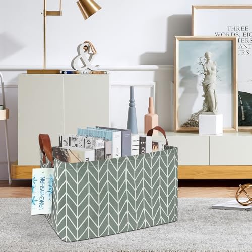 Rectangular Collapsible Grey Point Storage Basket Nursery Organizer - Image 5