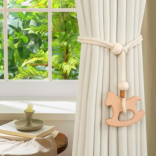 2 Pack Wooden Curtain Tiebacks - Image 3