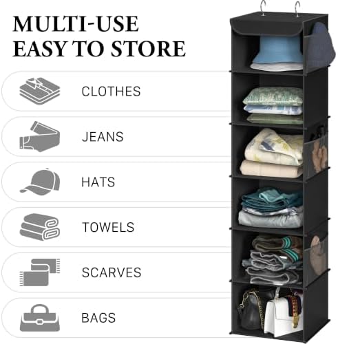 Simple Houseware 6 Shelf Hanging Closet Organizer - Image 5