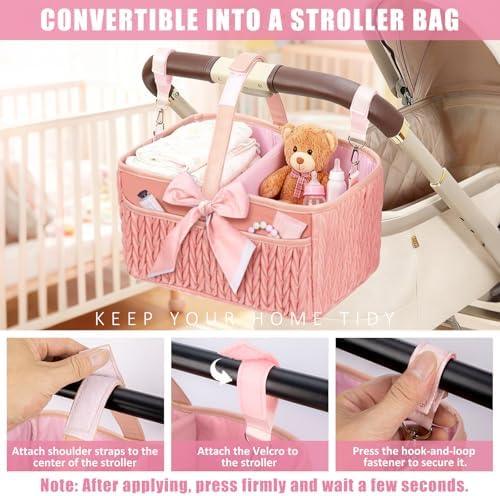 Baby Diaper Caddy Organizer – Adjustable Shoulder Strap, Large Nursery Storage - Image 5