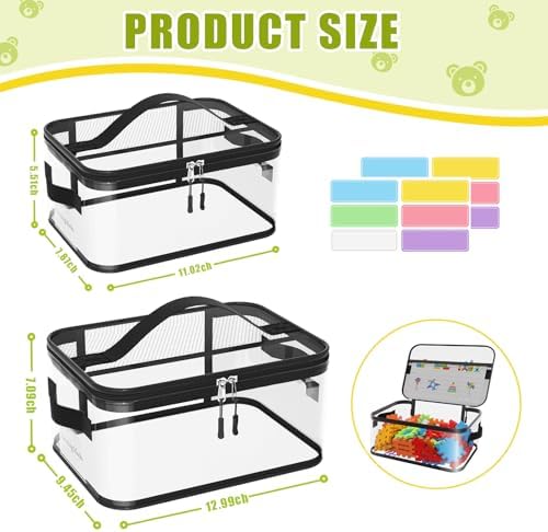 8 Pack Large Clear Toy Storage Bags - Image 2