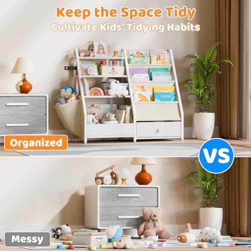 Kids Bookshelf and Toy Storage, Toddler Bookshelf Baby Bookcase - Image 6