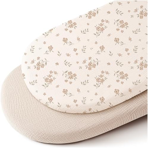 Konssy 2 Pack Muslin Bassinet Sheets by Konssy