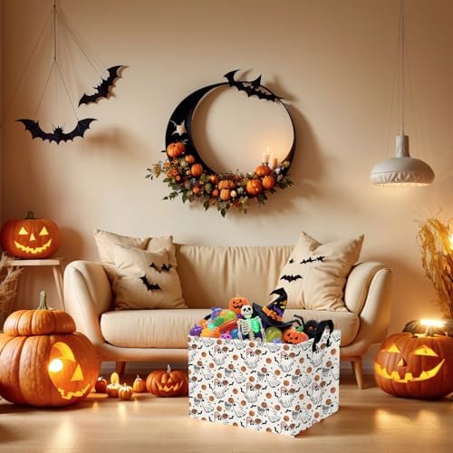 Large Halloween Basket Gift Cute Ghost Parties Decor Kid Trick or Treat Basket - Image 4