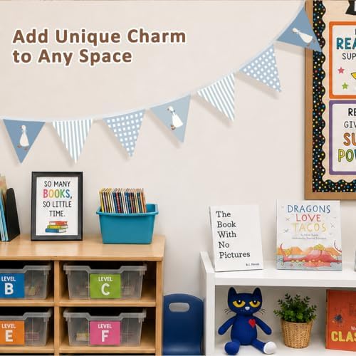 Goose Nursery Decor Banner Blue Silly Goose Garland Flags - Image 4