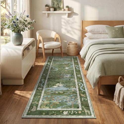 2x6 Hallway Runner Rug Non Slip Forest Nursery Runners Washable Stain Resistant - Image 4