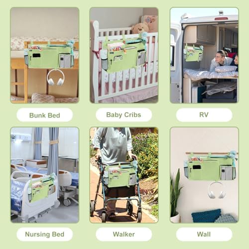 Surblue Bedside Caddy Hanging Bed Organizer Storage Bag Pocket - Image 6