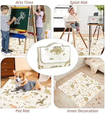 Insular Baby Splat Mat for Under High Chair/Arts/Crafts, Anti Slip and - Image 3