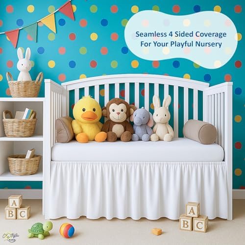 Cottignton Lane Ruffled Crib Bed Skirt, Soft Nursery Bedding in 100% Natural - Image 6
