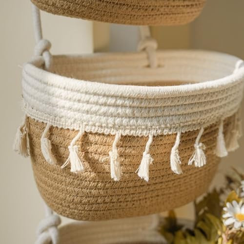 TeoKJ 3-Tier Cotton Rope Baskets - Image 3