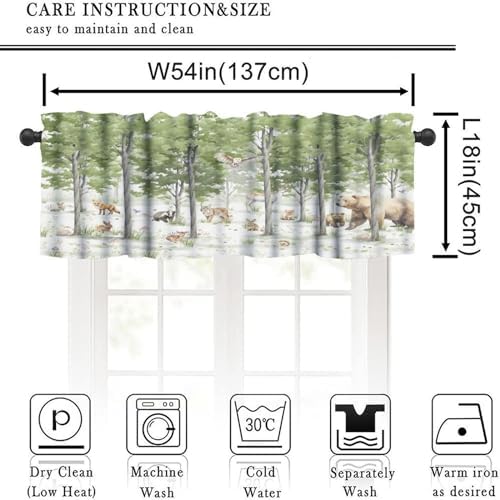 Forest Valance Curtain for Kitchen, Window Treatment Cartoon Forest Nature - Image 2