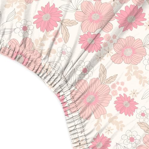 Butterblu Frankie Fitted Crib Sheet 100% Organic Cotton, Pretty Petals - Image 4