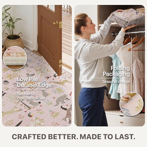 BESBLEE 2X6 Washable Kitchen Runner Rug, Animal Non Slip - Image 4