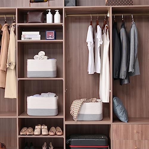 ICERZCZ Storage Baskets for Organizing Shelves, Woven Cotton Rope Bins for Baby - Image 2