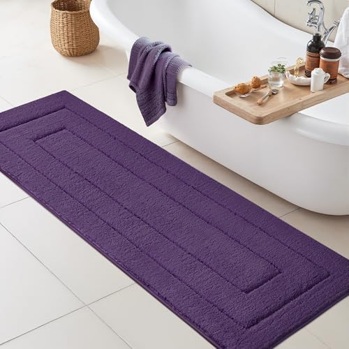 GRANNY SAYS Purple Bathroom Runner Rug 71" x 24", Soft Microfiber Bath Mat by GRANNYSAYS