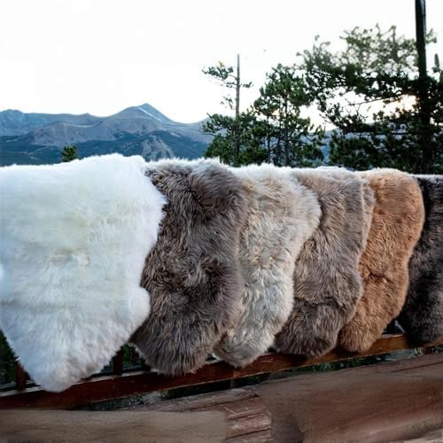 Genuine Real NZ Sheepskin Area Rug Fluffy Lambskin Living Room Grey 2 x 3ft - Image 6