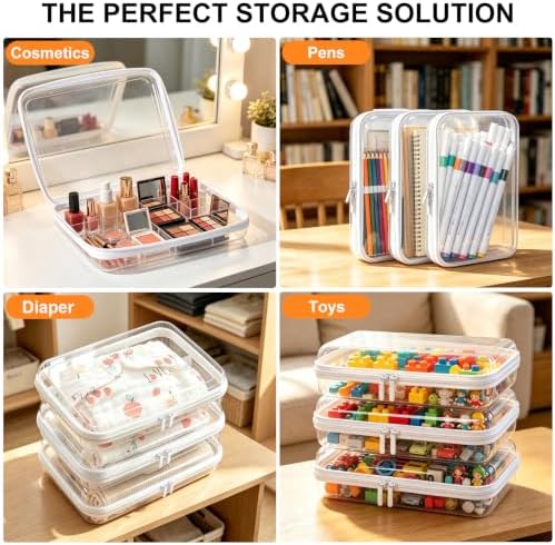 Clear Hard Shell Zipper Case, Diaper Bag Organizer Pouches, TSA Approved Travel - Image 5
