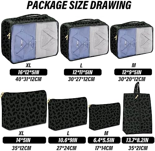 7 Set Packing Cubes Travel Luggage Organizers - Image 3