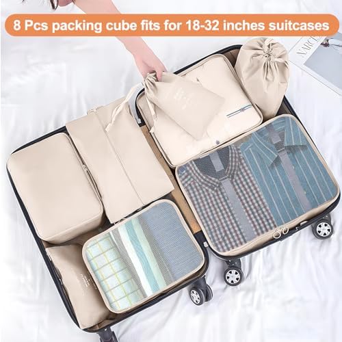 Packing Cubes for Travel 8 Set Luggage Organizer Bags - Image 2