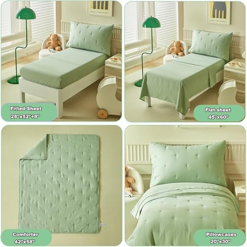 DuShow Green 4 Pieces Toddler Bedding Set - Image 4
