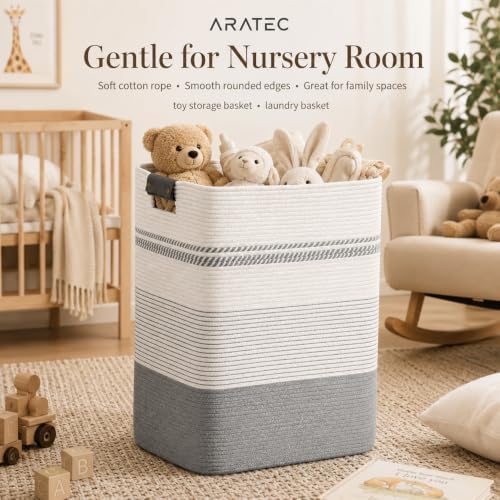 Laundry Hamper, Cotton Rope Laundry Basket - Image 5