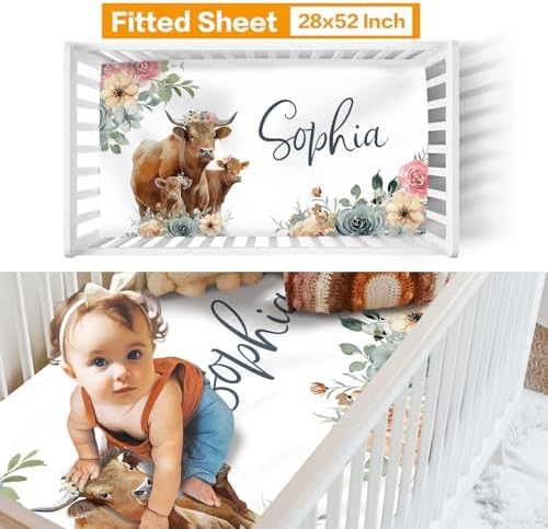 Custom Highland Cow Crib Bedding Set - Image 3