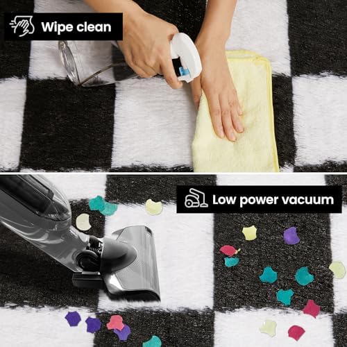 Super Soft Rug for Bedroom, 3x5 Ft Black and White Area Rug Classic Checkered - Image 3