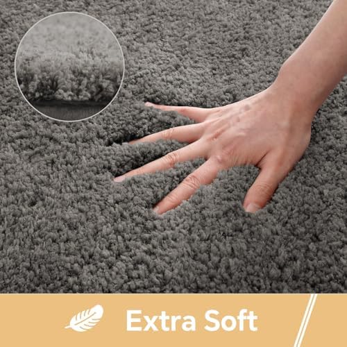 Polyester Bathroom Runner Rug 24"x72" Taupe, Soft Shaggy Bath Mat - Image 3