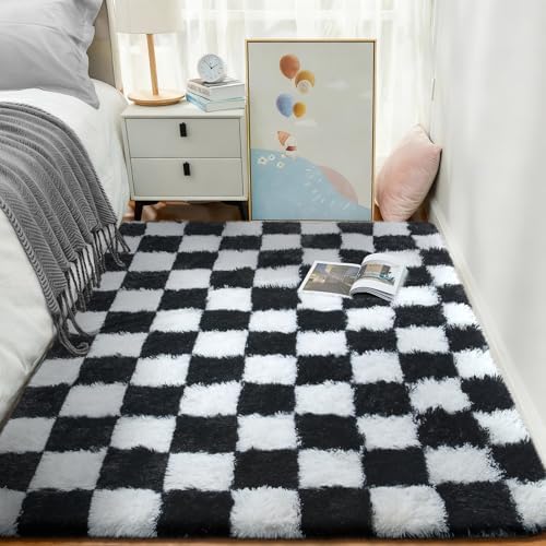 Ophanie Checkered Black & White Rug - Image 2