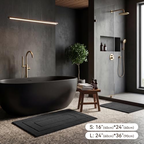 GRANNY SAYS Black Bathroom Rug 36" x 24", Non-Slip Microfiber Bath Mat - Image 5