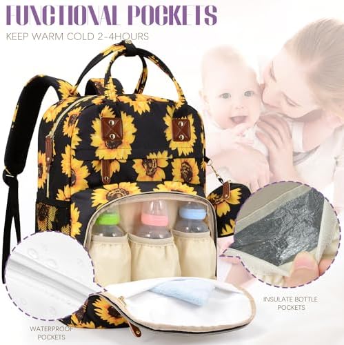 Tuwubi Diaper Bag Backpack, Baby Essentials Travel Tote Bag - Image 3