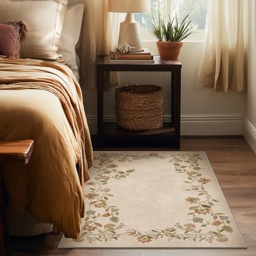 3x5 Washable Area Rug for Entryway: Small Bedroom Rug Non Slip Throw Carpet - Image 3