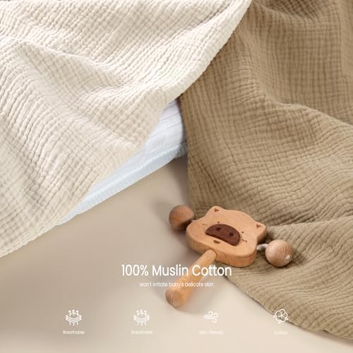 lulumoon Muslin Fitted Bassinet Sheet: Compatible - Image 4