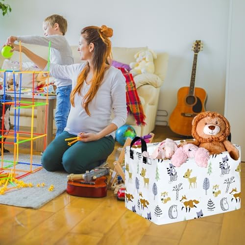 Baby Hamper Girls Storage Basket Collapsible Canvas Women Organizer Bin Gift - Image 3