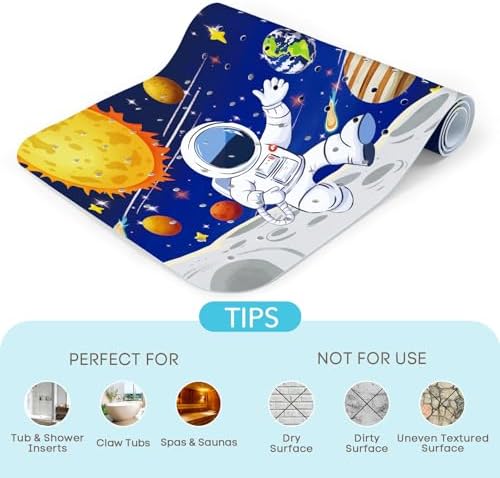 SHUCHING Baby Bath Mat for Tub Non Slip-40x16 Inch, Space Astronaut - Image 7