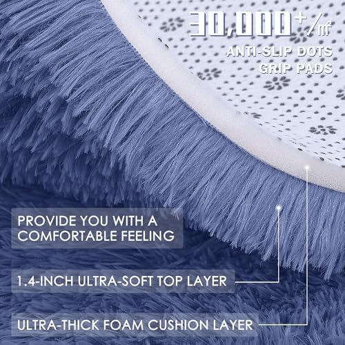 OLANLY 2x3 Machine Washable Small Bedside Rug, Soft Fluffy Shaggy Entryway - Image 7
