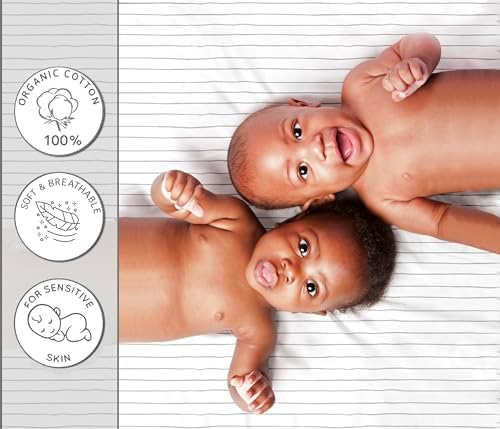 100% Organic Cotton 2 Pk Bedside Sleeper Bassinet Fitted Mattress Sheets - Image 3