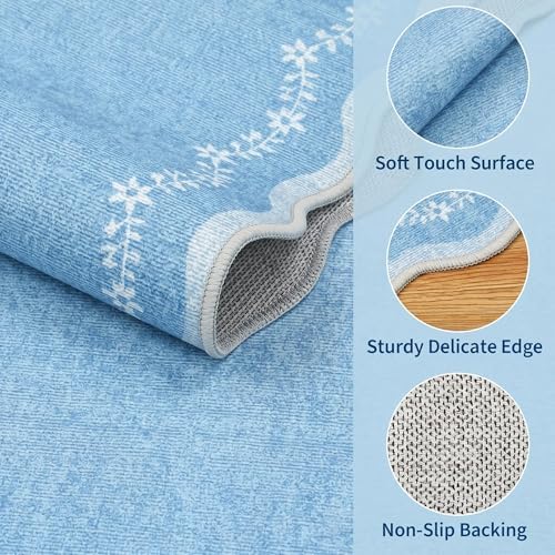 GarveeHome 2.5x8 Scalloped Washable Runner Rug Non Slip Hallway Kitchen Rug - Image 4