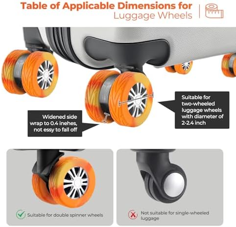 8Pcs Luggage Wheel Covers, Travel Accessories - Image 3