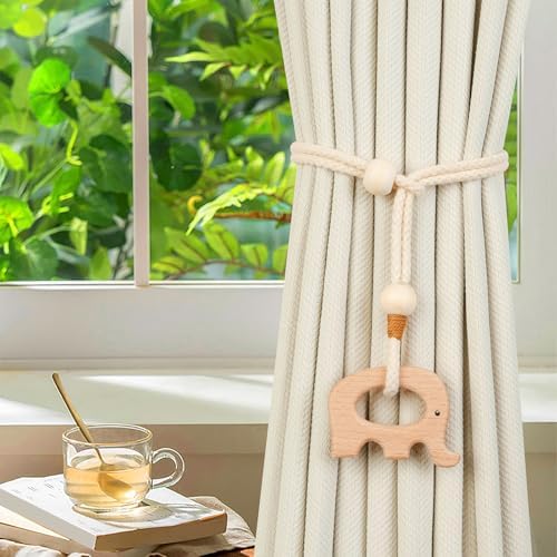 2 Pack Wooden Curtain Tiebacks - Image 3