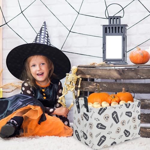 Halloween goth thriller basket, Empty Halloween basket, Gothic home decor - Image 3