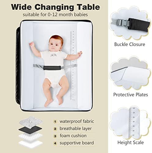 INFANS Baby Changing Table, Folding Diaper Station Portable Nursery Organizer - Image 2