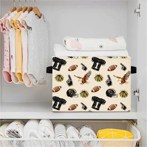 Football Boys Storage Bins, Football Lovers Players Fans Gifts Collapsible - Image 4