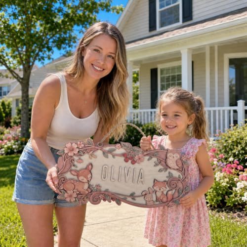 Custom Woodland Nursery Name Sign - Image 2
