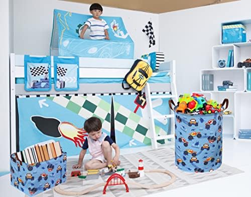 Kids Boys Hamper, Kids Laundry Basket Collapsible Monster Truck Storage Baskets - Image 2