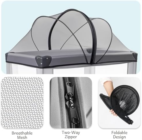 Mosquito Net Cover for Pack N Play, Storage Bag Included - Image 4