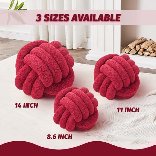 Uvvyui Knot Pillow Ball, Soft Home Decorative Round Throw Pillow, Handmade - Image 2