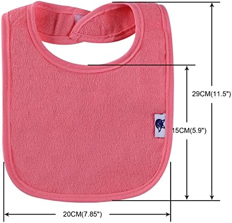 12 Pack Terry Drool Cotton Bibs, Unisex Baby Bibs - Image 2